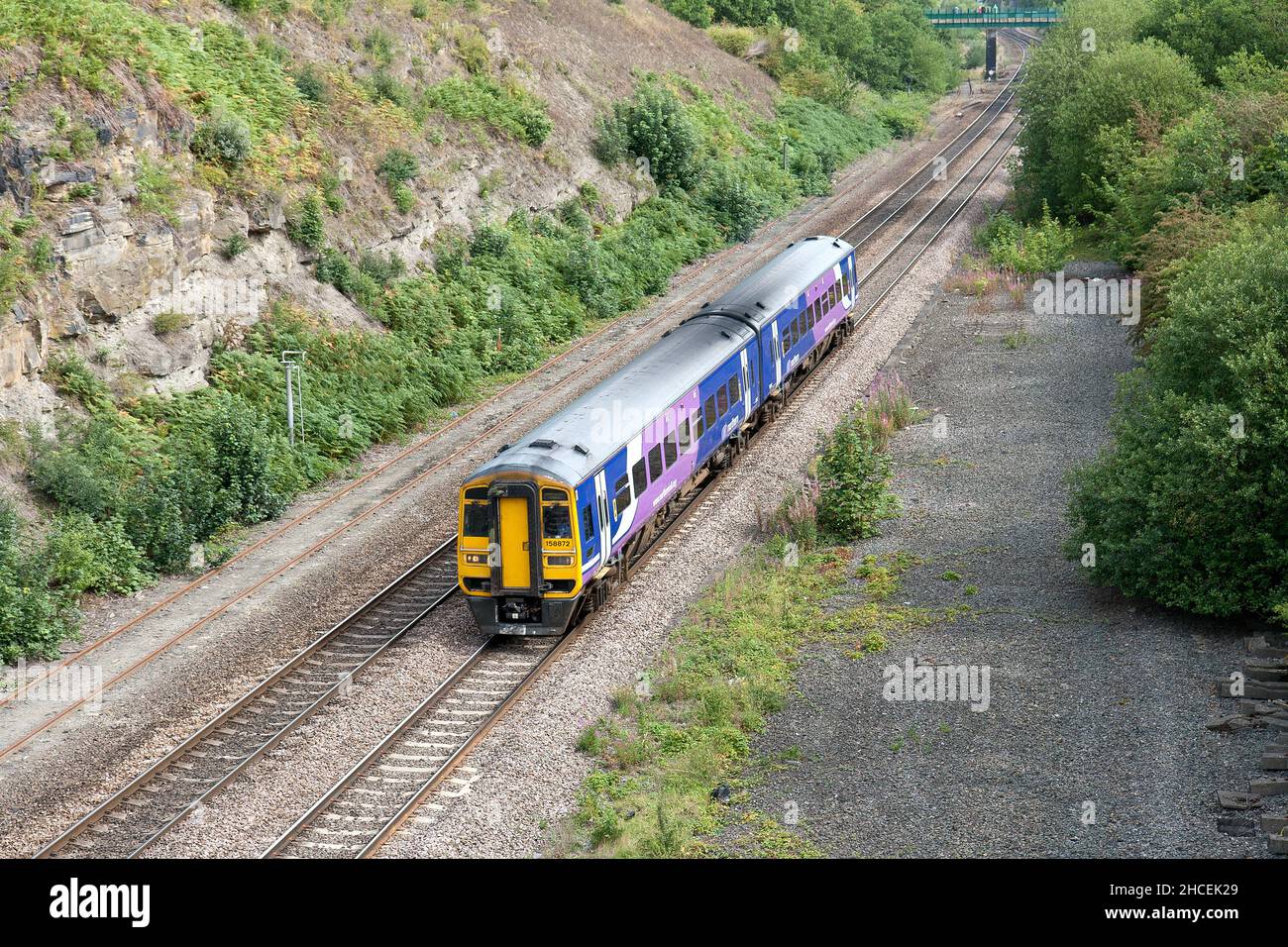 A DMU class 158 at Normanton, Yorkshire Stock Photo