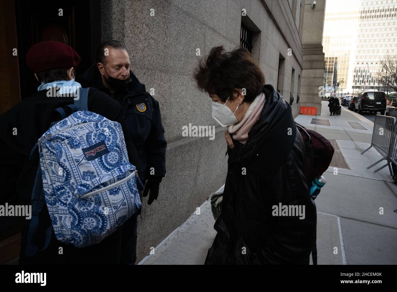Isabel Maxwell (left) and Christine Maxwell, arriving at the federal courthouse in the Southern District of New York for the trial of Ghislaine Maxwell. A jury will resume deliberations over whether the British socialite is a dangerous predator who recruited teenagers to be sexually abused by financier Jeffrey Epstein, as prosecutors claim. Picture date: Tuesday December 28, 2021. Stock Photo