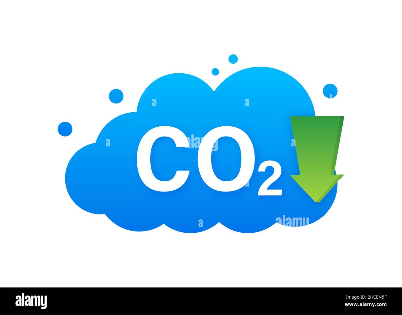 CO2 logo in flat style isolated on empty background. Flat icon on white