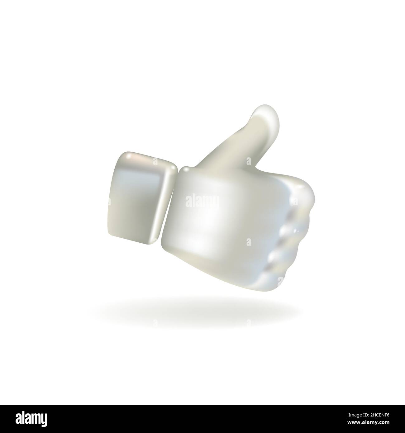 Thumb up 3D icon. Vector like. Ready like button for website and mobile app. Stock Vector