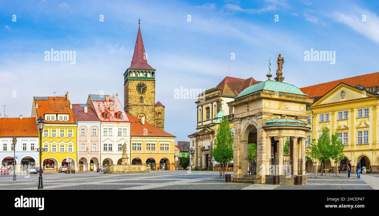 Jičín in Bohemian Paradise, Královéhradecký kraj, Czech Republic: Picturesque view of Wallenstein Place. Stock Photo