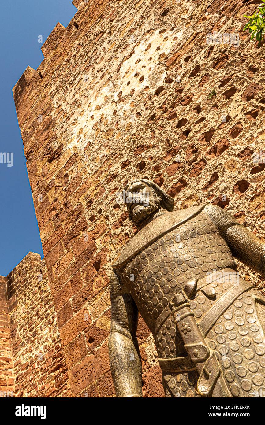 King Sancho I  statue Silves Castle Portugal Stock Photo