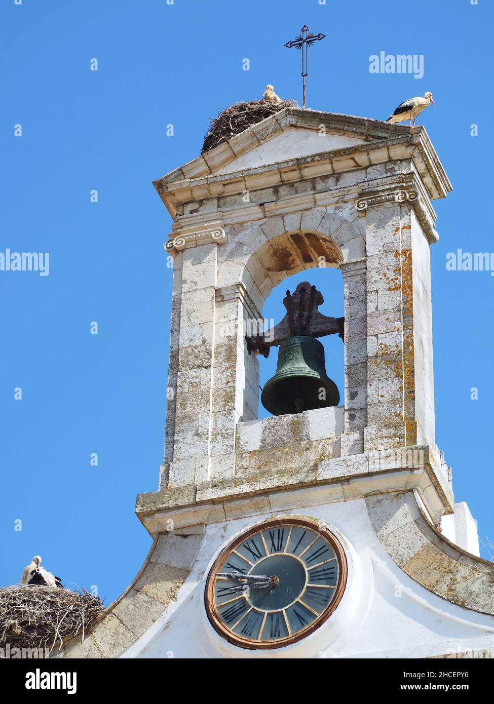Building of arco da Vila, gate to old town of Faro at the Algarve coast of Portugal Stock Photo