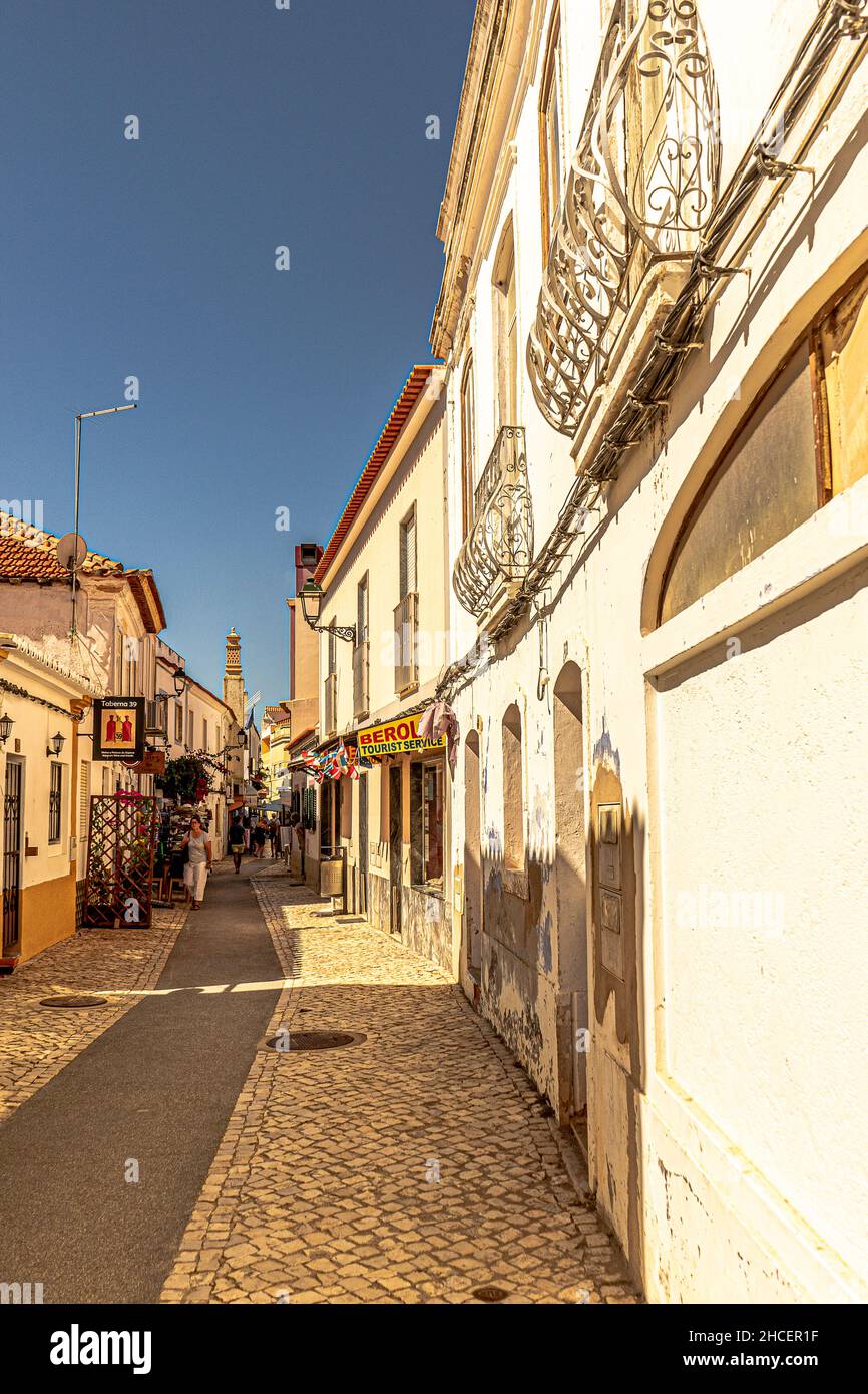 Ferragudo Main Street Portugal Stock Photo