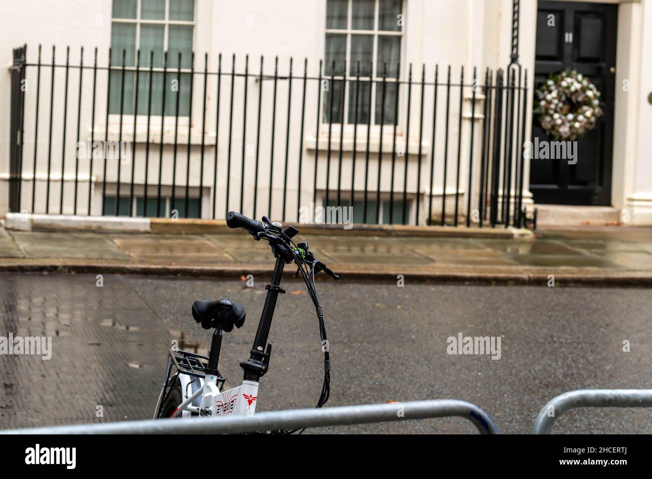London, UK. 26th Dec, 2021. An electric bike parked outside 11 Downing Street, London UK Credit: Ian Davidson/Alamy Live News Stock Photo