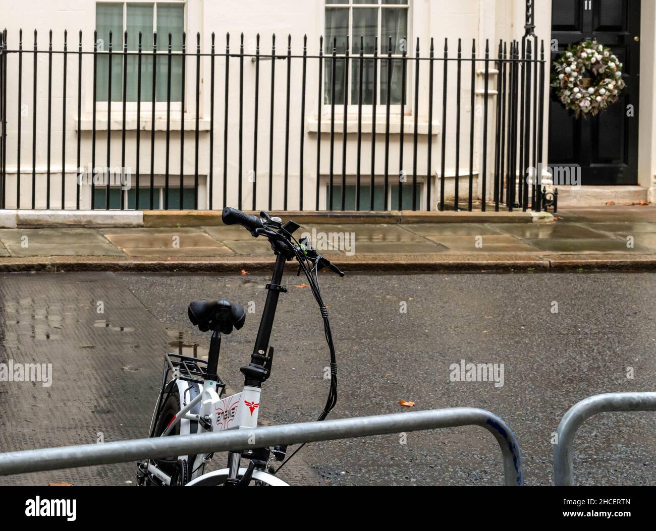 London, UK. 26th Dec, 2021. An electric bike parked outside 11 Downing Street, London UK Credit: Ian Davidson/Alamy Live News Stock Photo