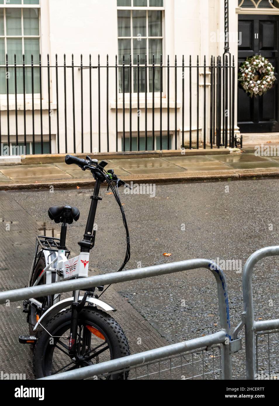 London, UK. 26th Dec, 2021. An electric bike parked outside 11 Downing Street, London UK Credit: Ian Davidson/Alamy Live News Stock Photo