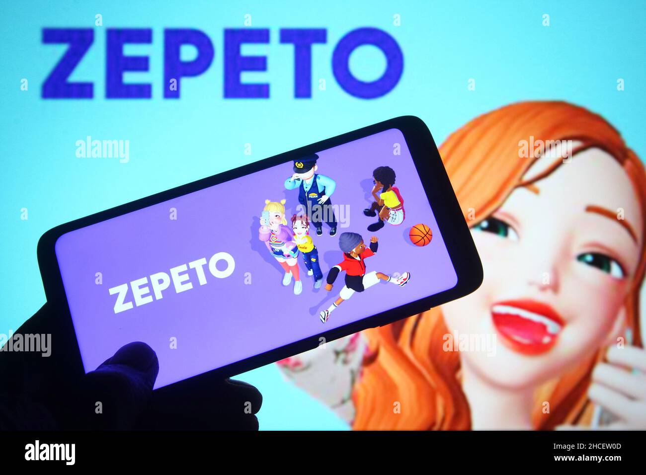 In this photo illustration, Zepeto logo of a metaverse platform is seen ...