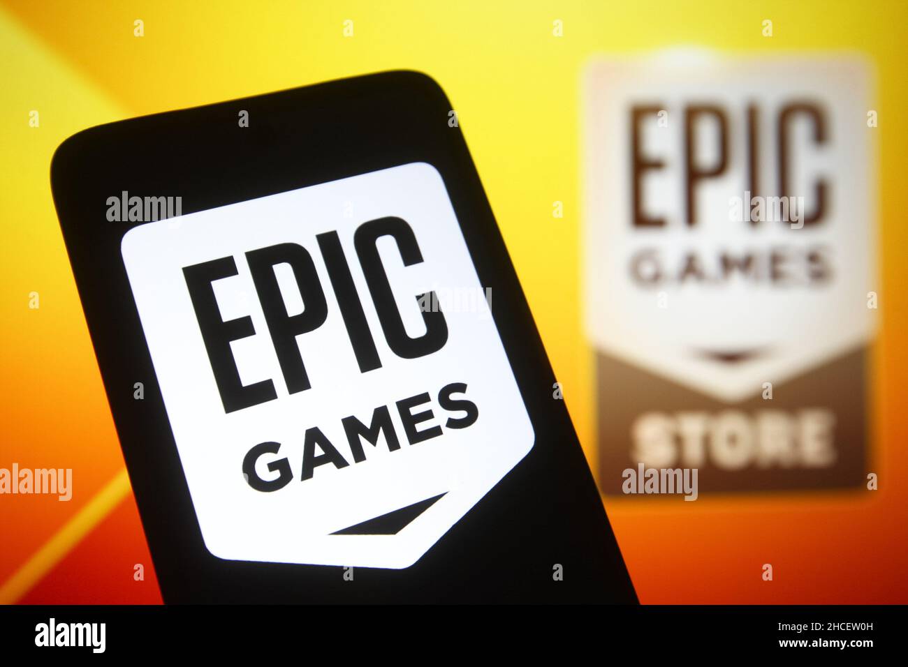 Brazil. 2nd May, 2023. In this photo illustration, the Epic Games logo is  displayed on a smartphone screen, next to a login screen, with email,  password and sign in. (Credit Image: ©