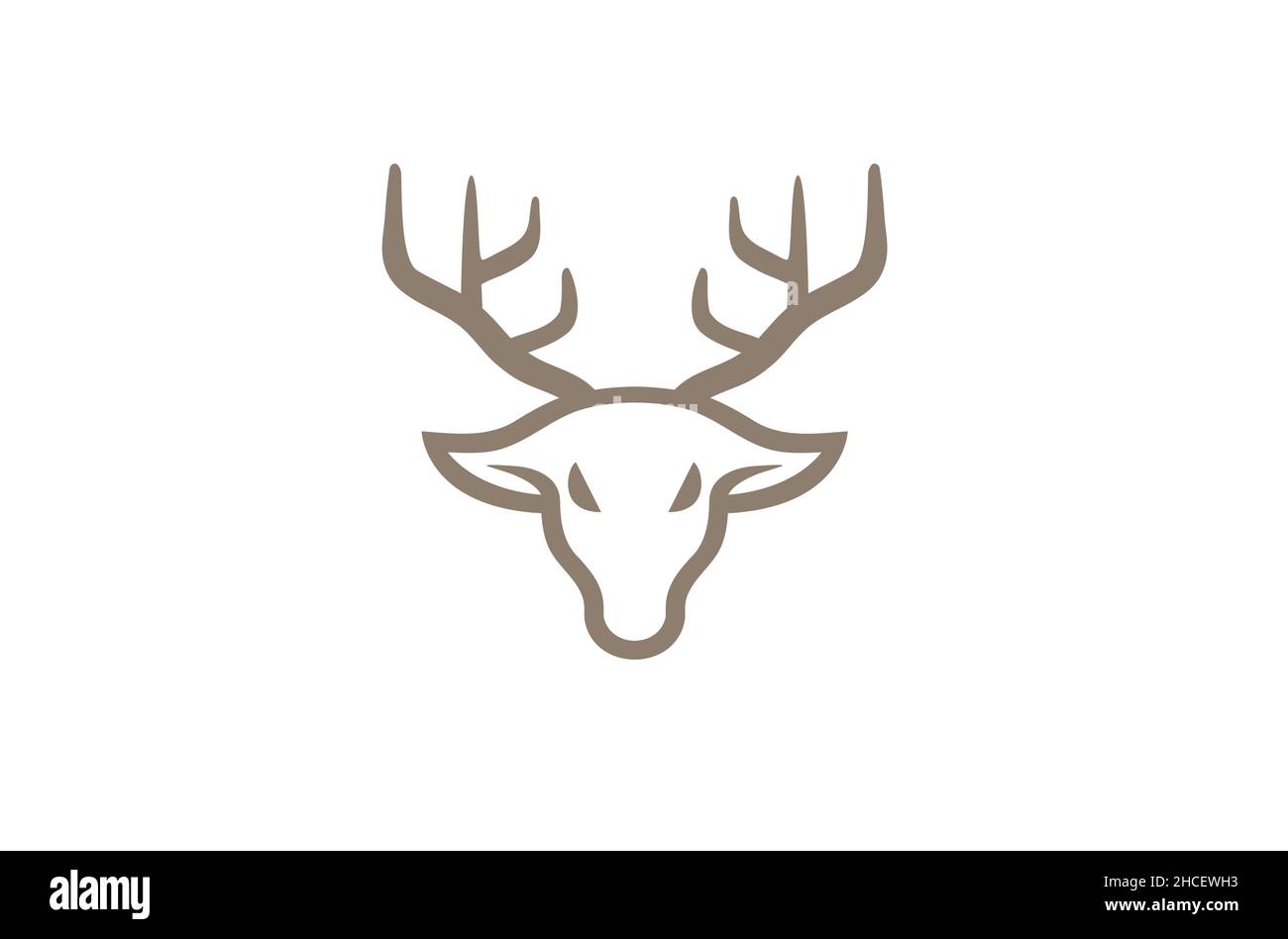 Deer Head Line Logo Design Symbol Vector Illustration Stock Vector ...