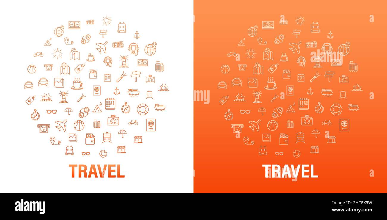 Set round travel icon for web design. Business icon. Vector stock ...