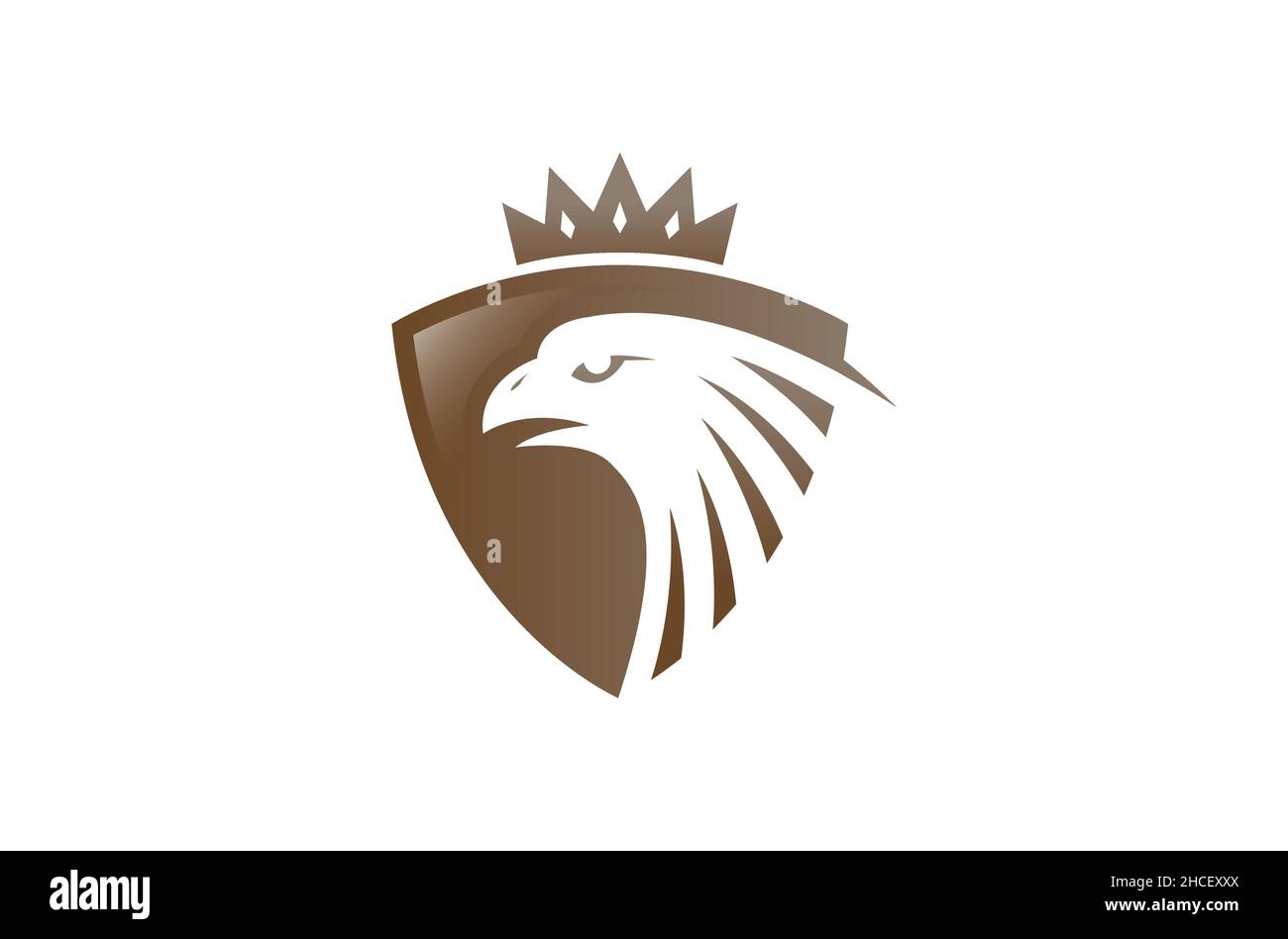 Creative Golden Eagle Shield Crown Logo Design Symbol Vector
