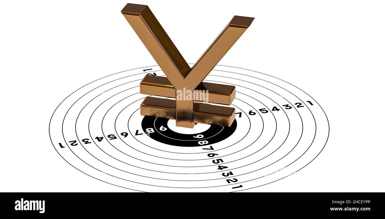 Japanese currency and target Stock Photo Alamy