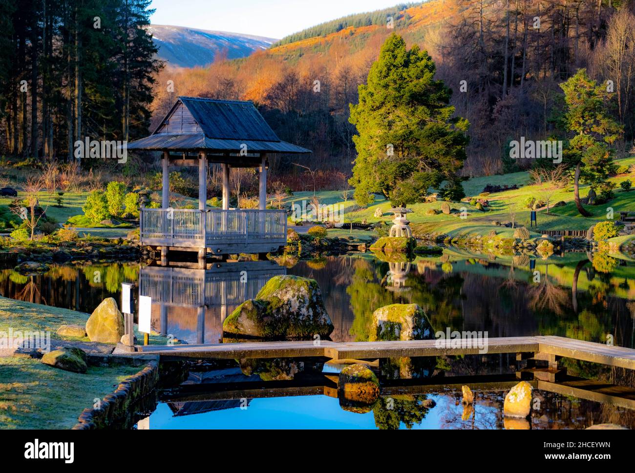 Japanese Zen Garden in Dollar Scotland Stock Photo Alamy