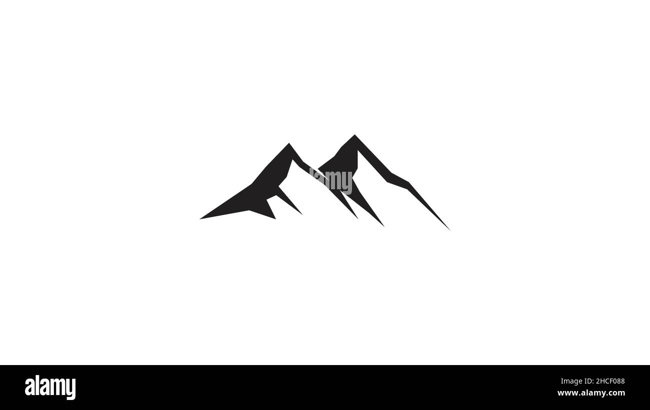 Creative Mountain Peak Summit Hill Black Logo Vector Stock Vector Image ...