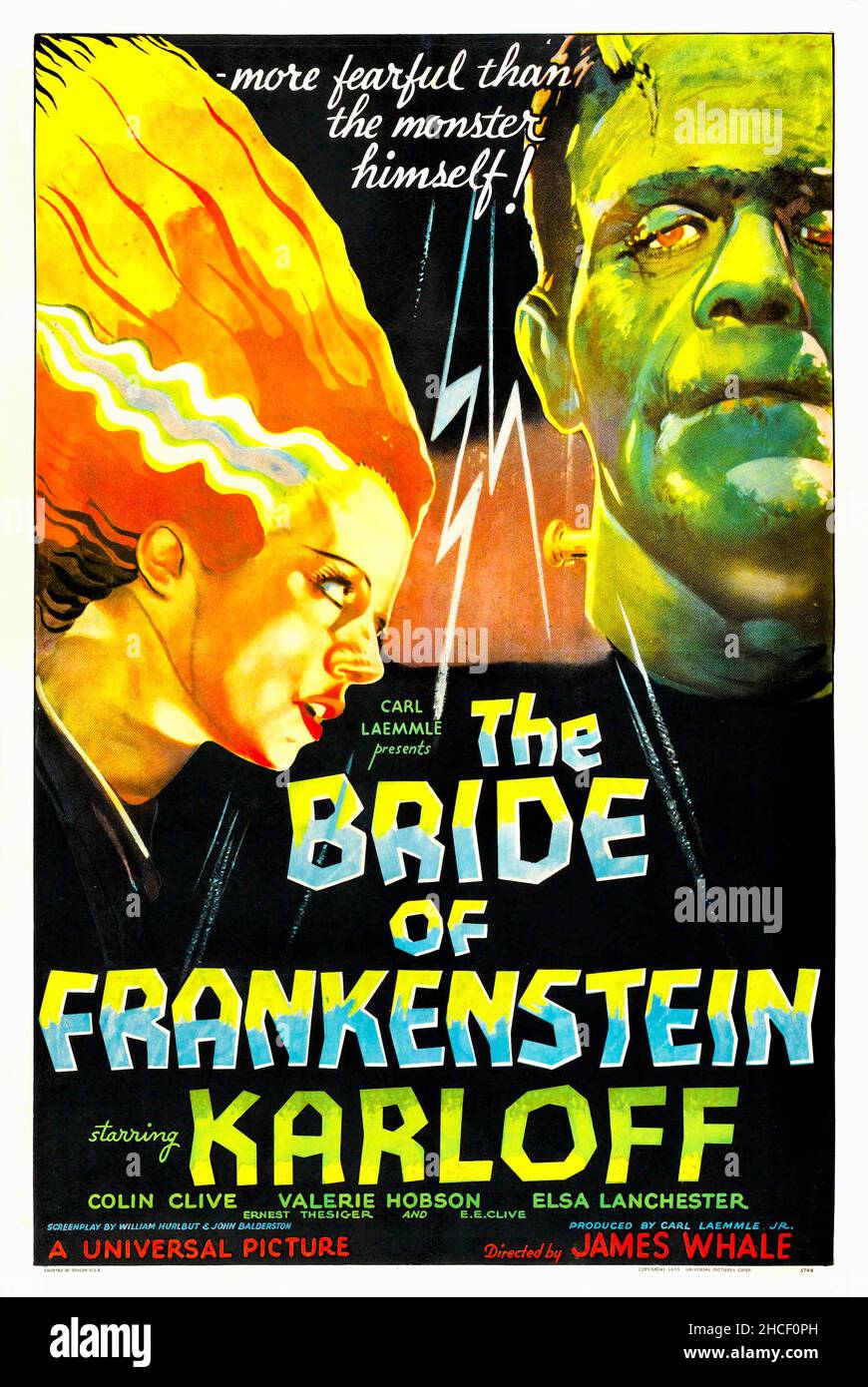 The Bride of Frankenstein starring Boris Karloff - Horror film poster which fetched $334,600 in 2007 Stock Photo