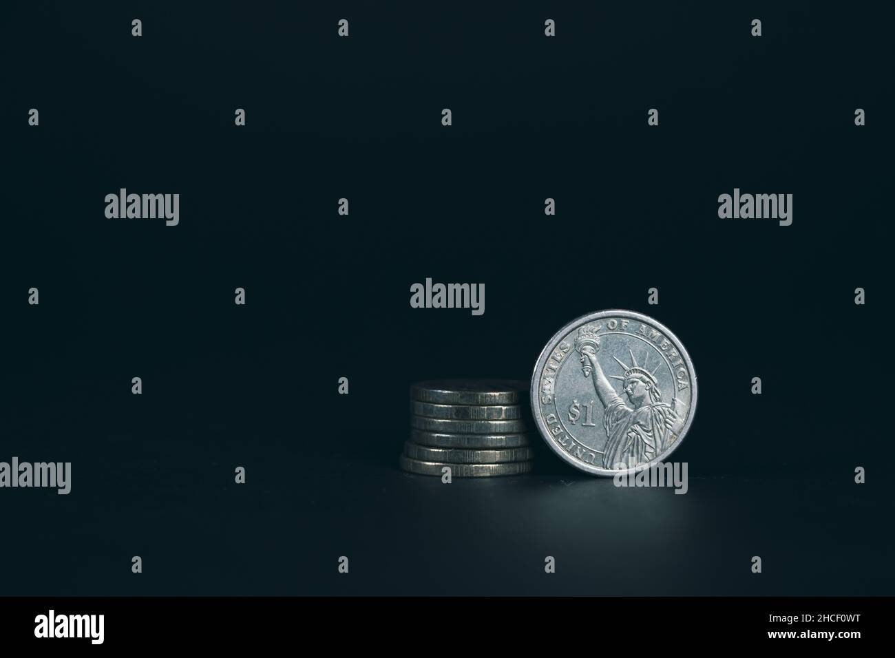 One dollar background, for financial edition. 1 dollar wallpaper Stock Photo