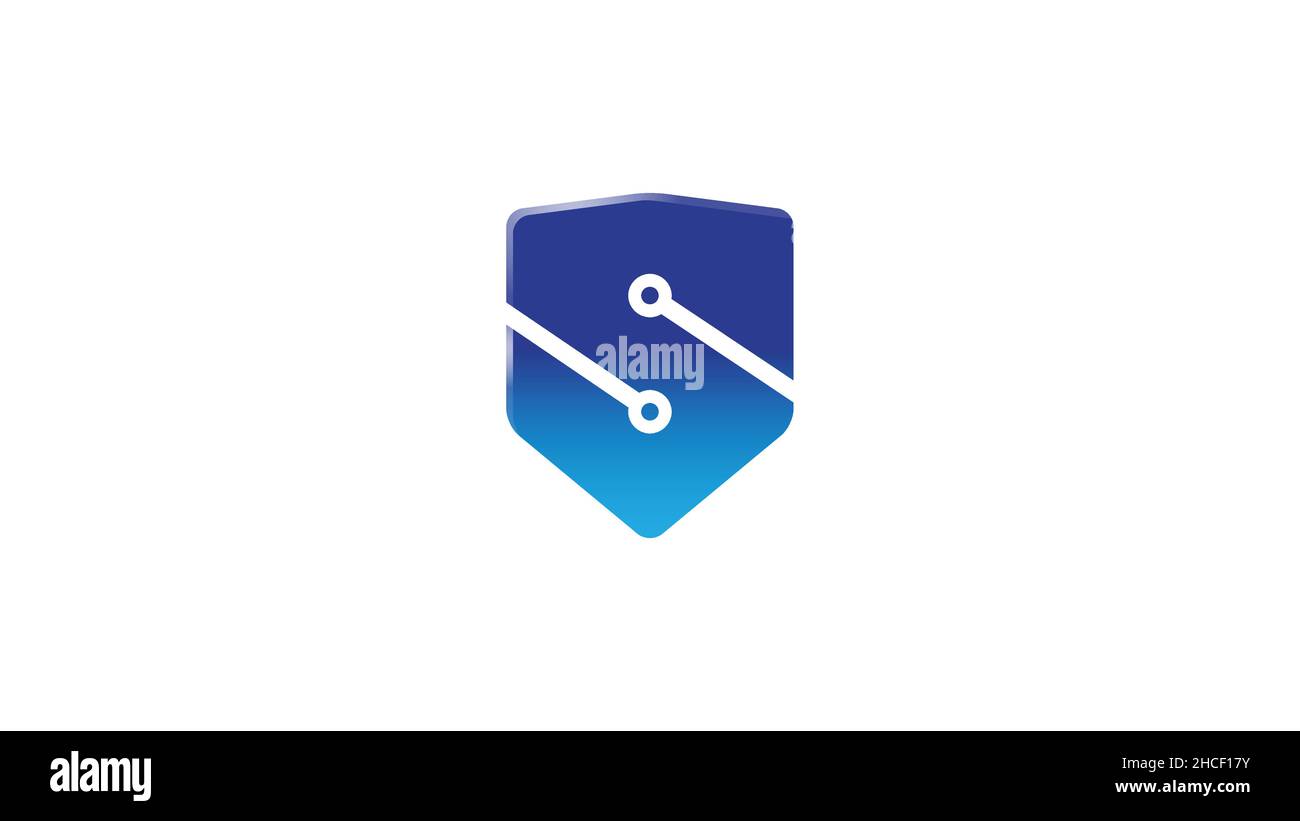 creative blue shield letter s technology logo vector Stock Vector Image ...