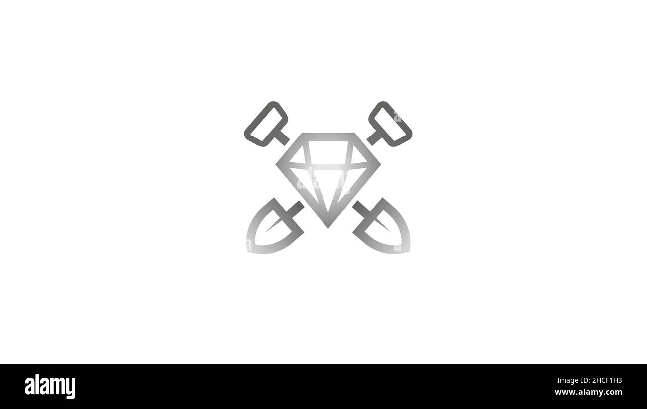 creative shovels diamond logo vector design symbol Stock Vector Image ...