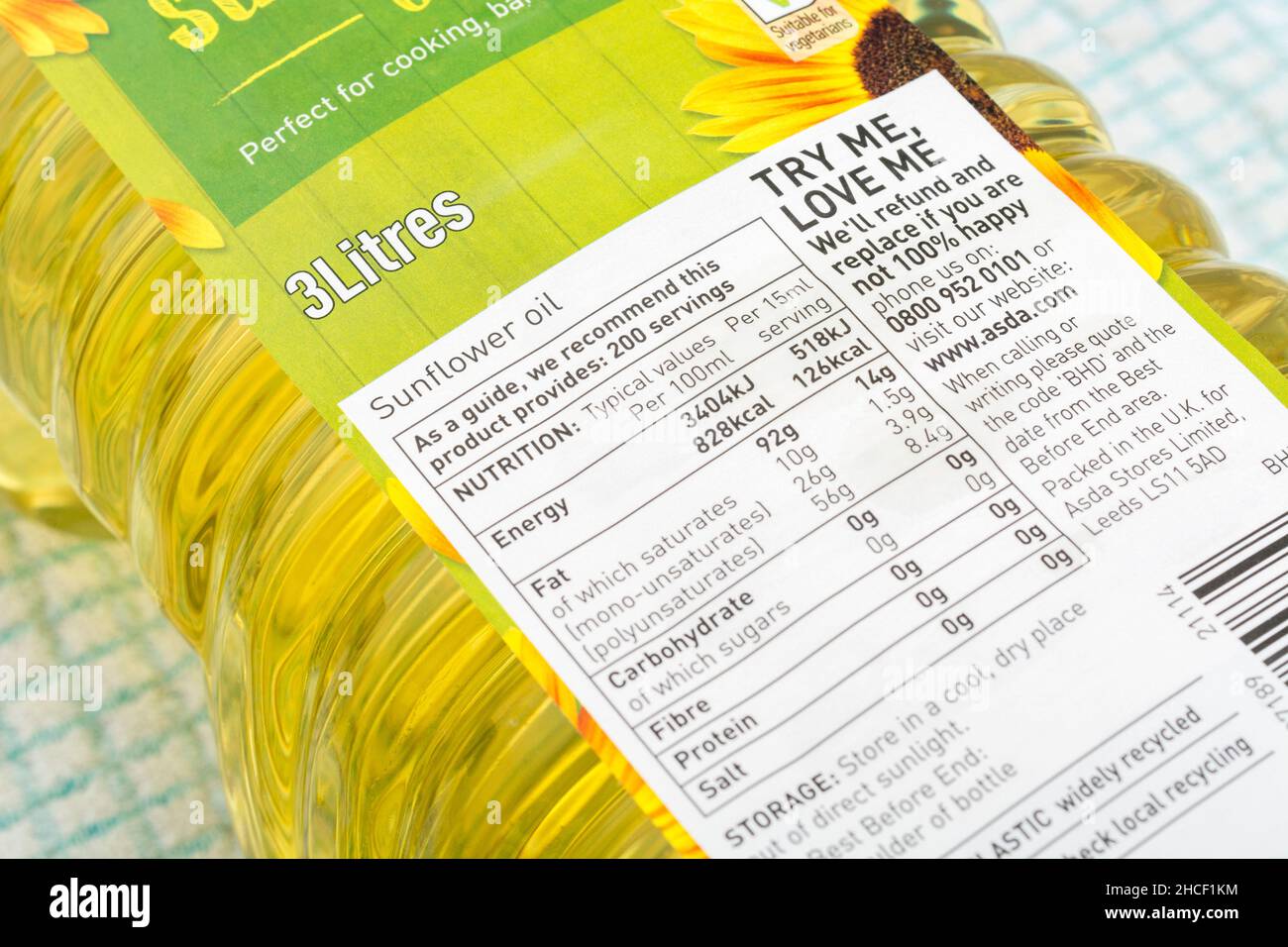 Sunflower oil dietary label hires stock photography and images Alamy
