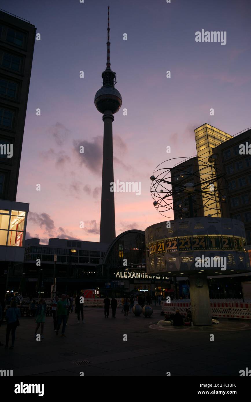 Berlin, Germany World Time Clock (Weltzeituhr) and the Berlin TV