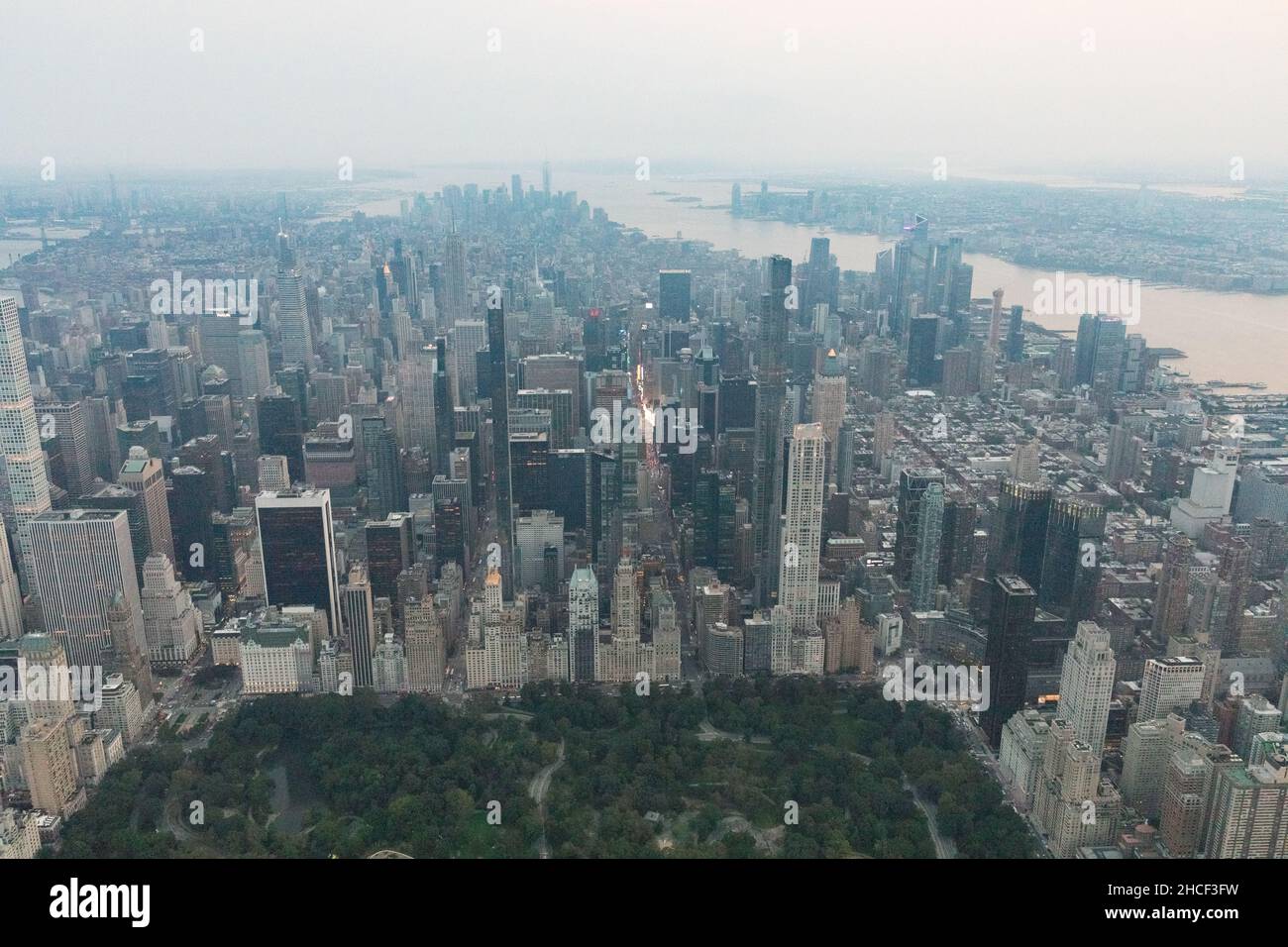 New York City, USA Aerial View of Midtown Manhattan at dusk Stock Photo ...