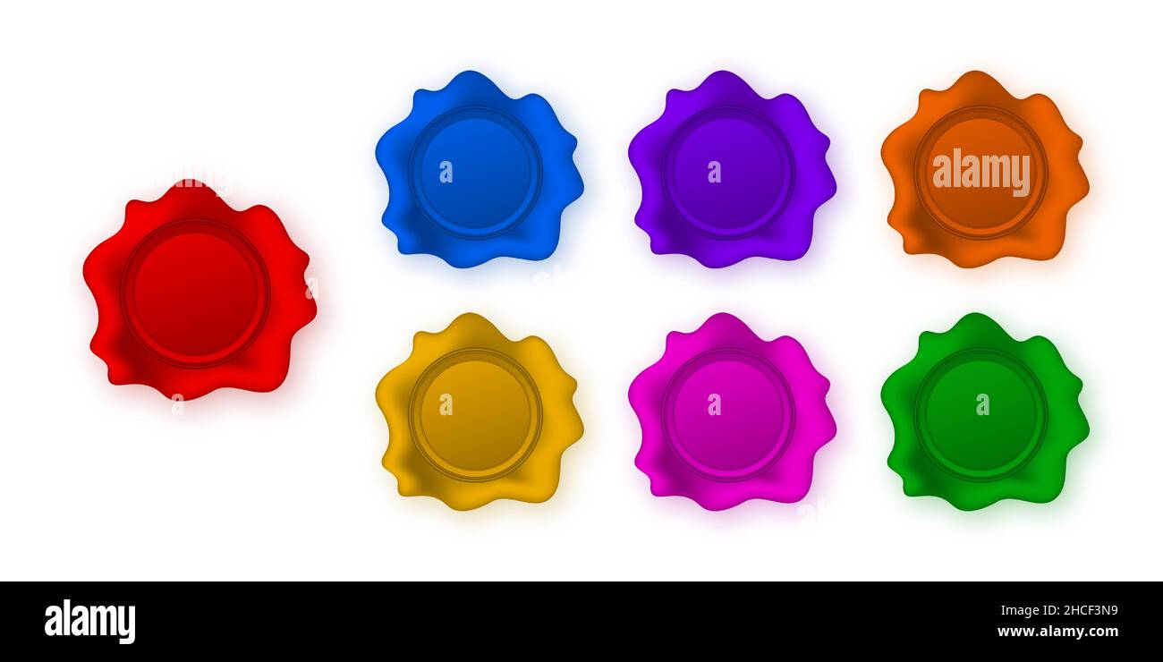 Wax seals set isolated on white background. Vector stock illustration