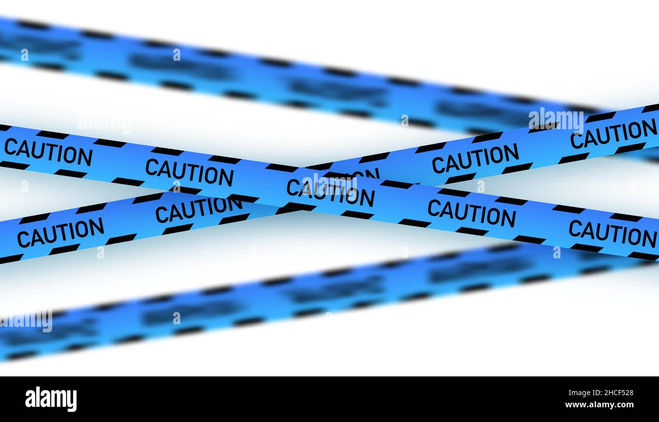 Blue police line. Crime scene yellow tape. danger tapes. Vector stock illustration Stock Vector