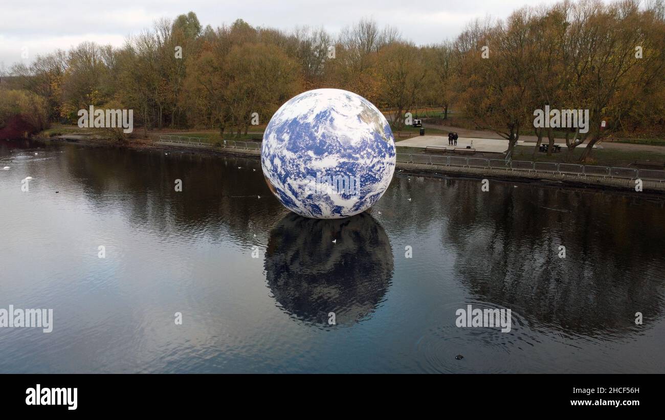 Floating Earth by Luke Jerram. Wigan, United Kingdom Stock Photo Alamy