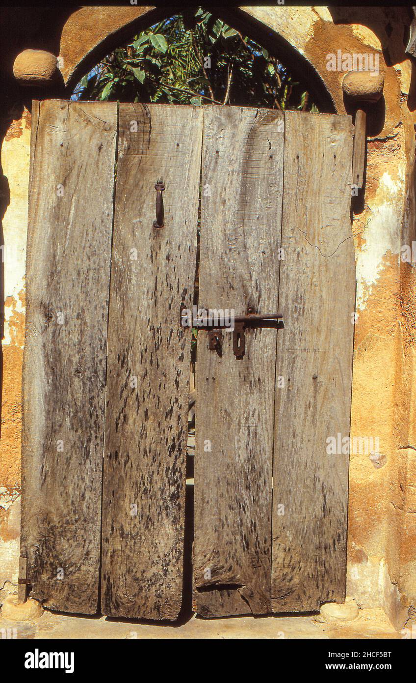 Wooden door India, Holztür Indien Stock Photo