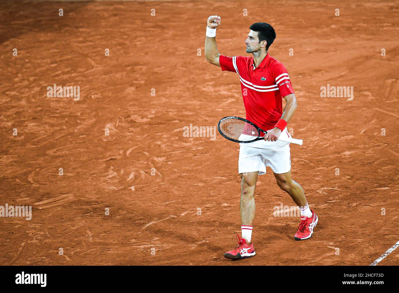 Novak Djokovic against Rafael Nadal during the semi-final of the Roland ...