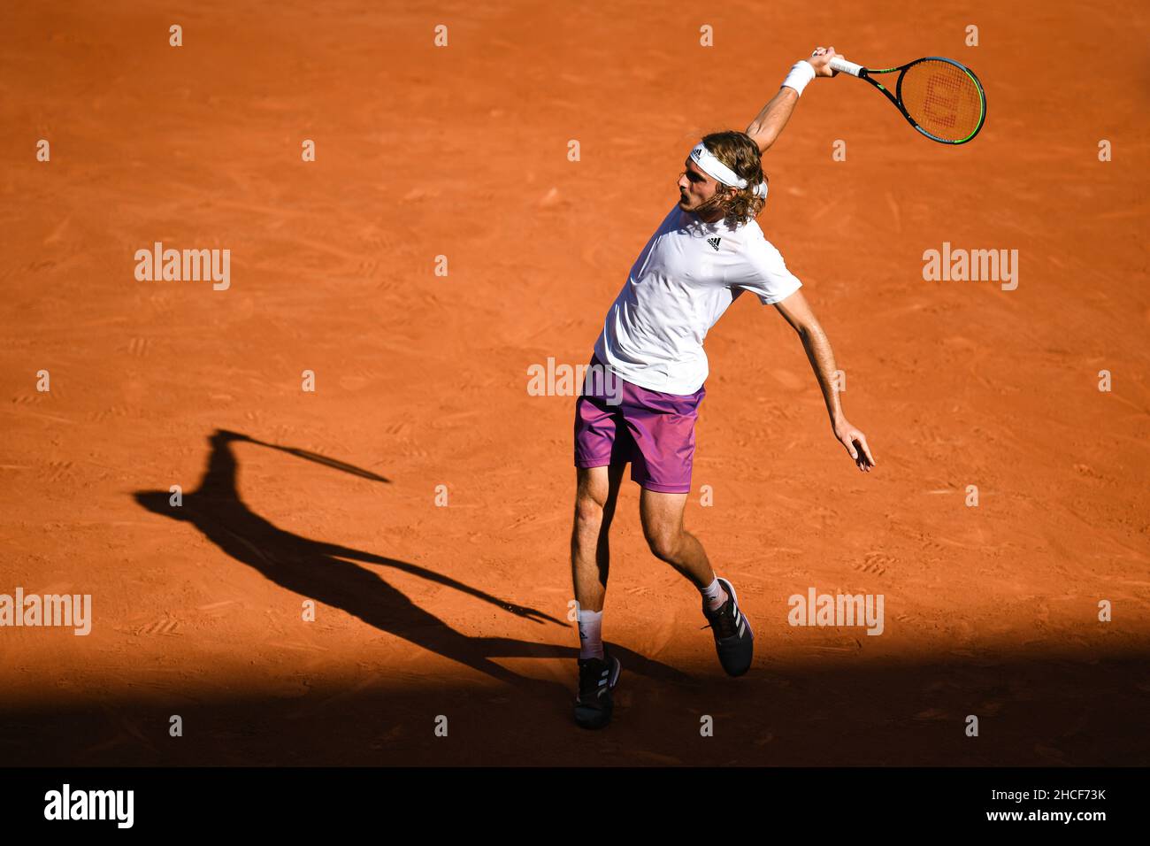 Stefanos Tsitsipas during the semi-final of the Roland-Garros 2021, Grand Slam tennis tournament on June 11, 2021. Stock Photo