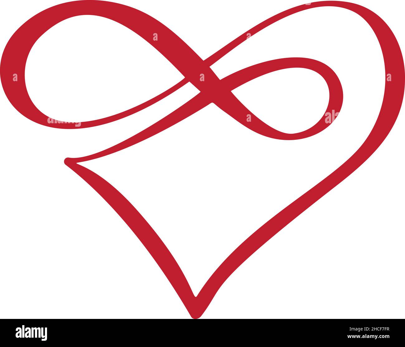 Red Heart Love Sign Forever Logo Vector Infinity Romantic Symbol Linked Join Passion And 