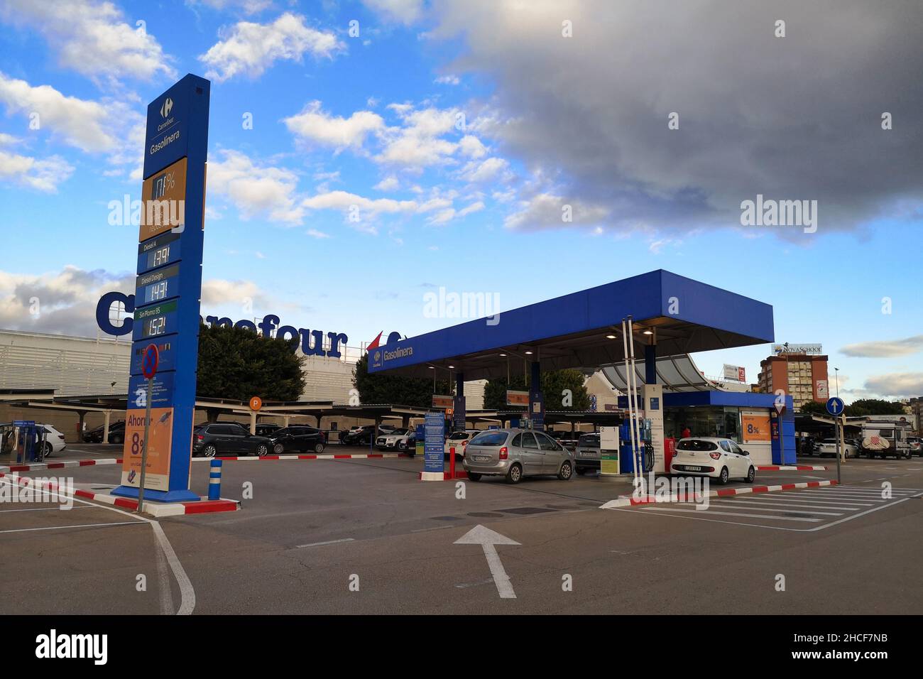 Carrefour gas station, Malaga, Spain Stock Photo Alamy