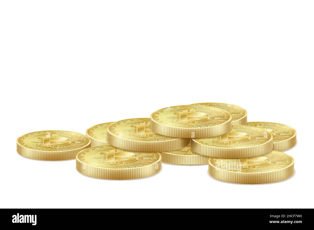 Realistic 3d golden bitcoin stack icon for cryptocurrency, virtual  currency, digital money, ecash. Bitcoin symbol for fintech network banking  and bloc Stock Vector Image & Art - Alamy