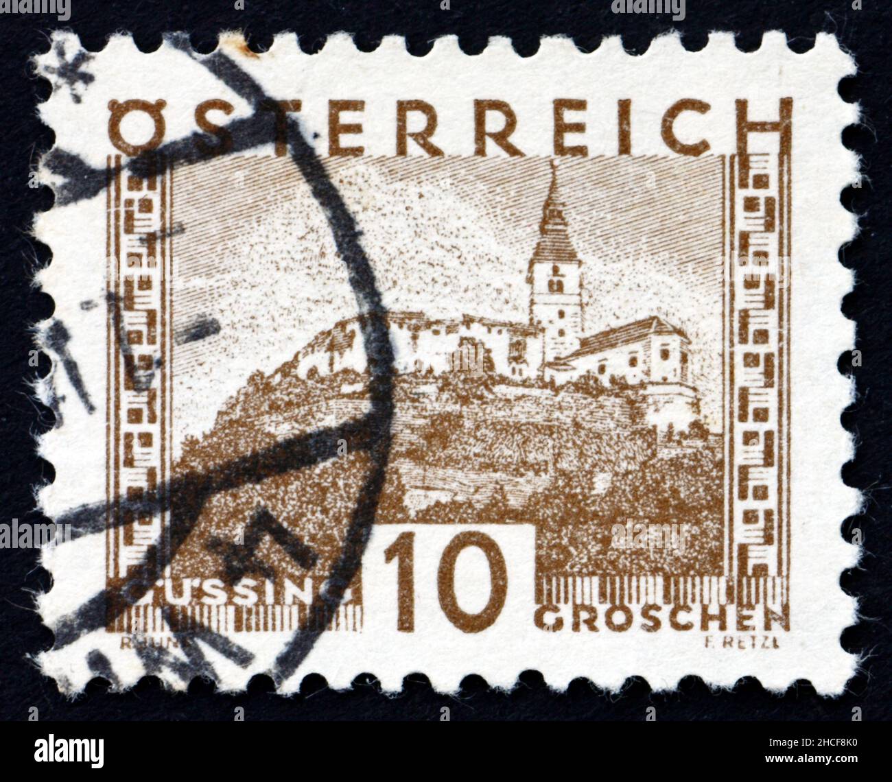 AUSTRIA - CIRCA 1929: a stamp printed in the Austria shows Gussing, circa 1929 Stock Photo