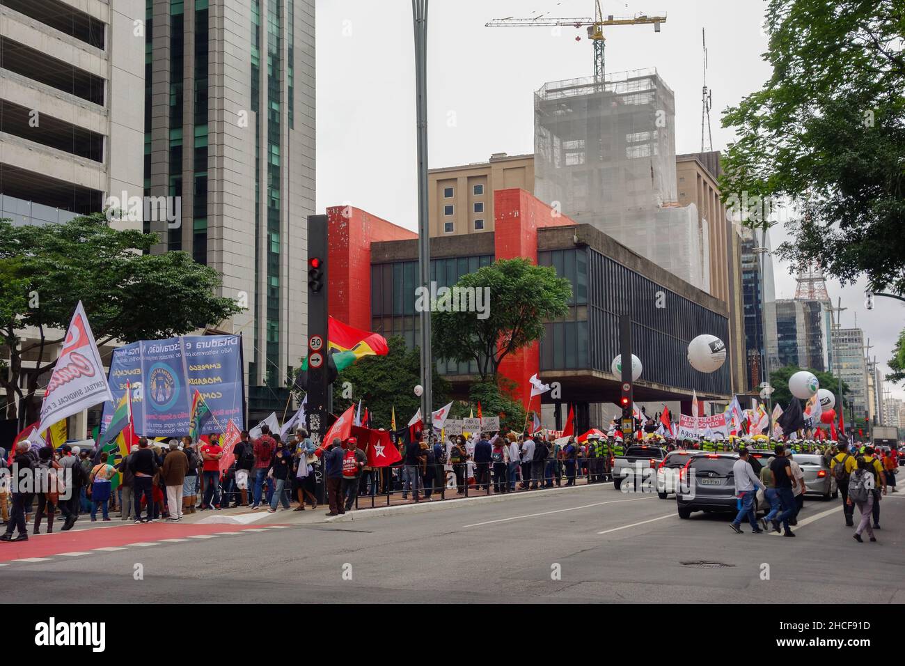 Crowd of protesters in Paulista avenue against Brazilian president ...