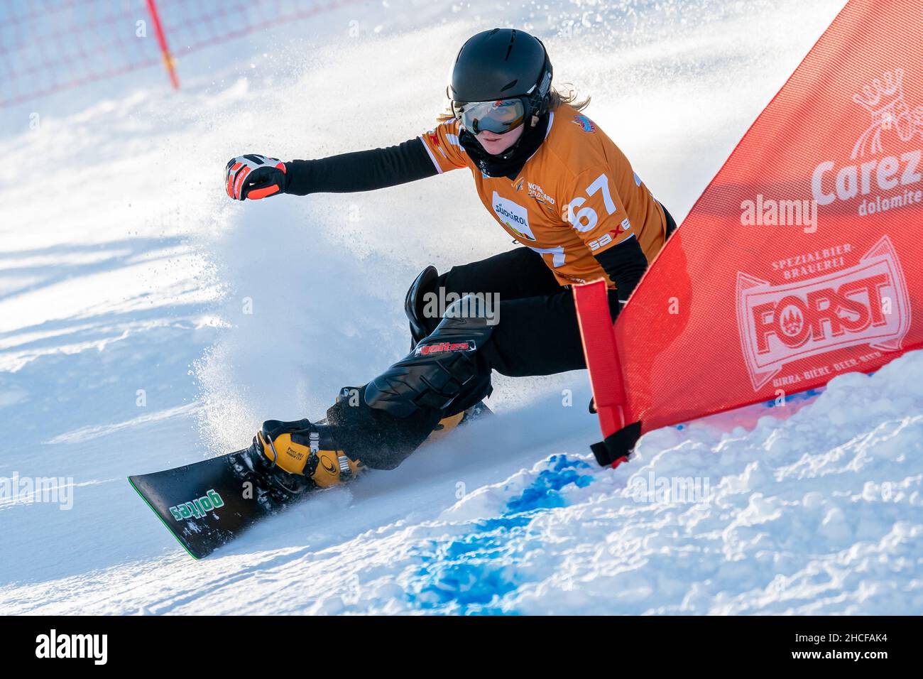 GOLTES Sara (SLO) competing in the Fis Snowboard World Cup 2022 Women's  Parallel Giant Slalom on the Pra Di Tori (Carezza) Course Stock Photo -  Alamy