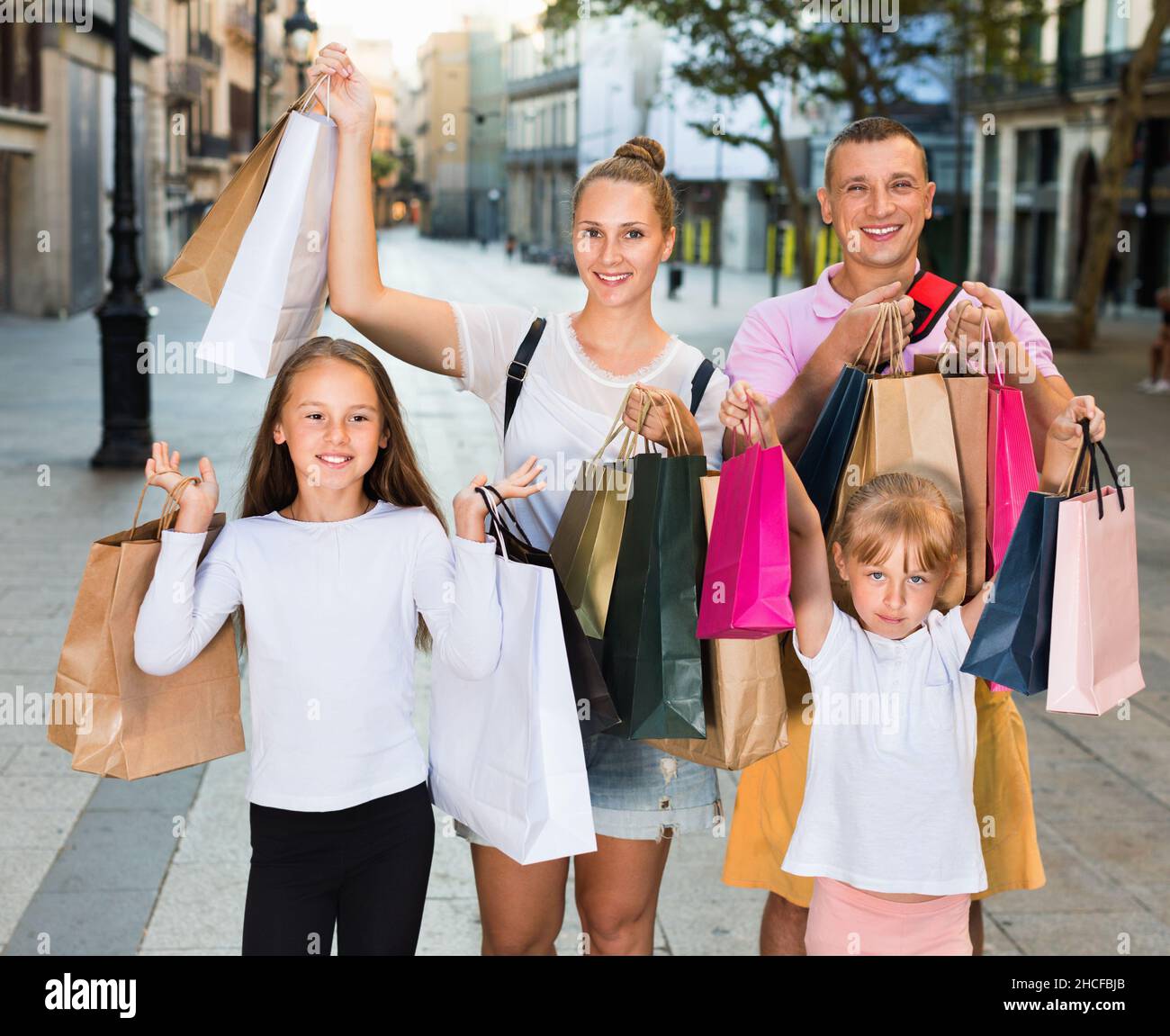Portrait of family of four people