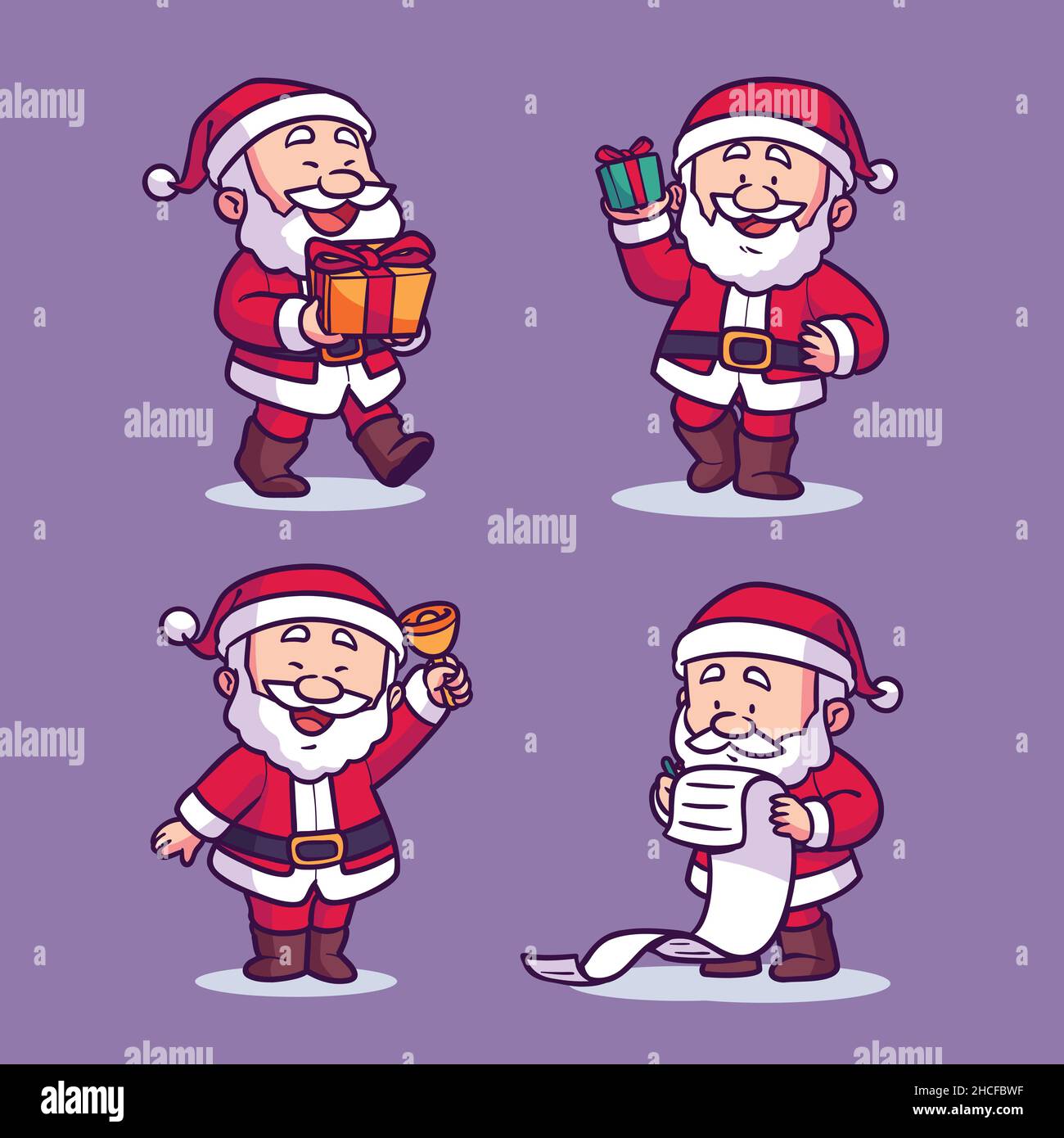 hand drawn santa claus characters collection abstract design vector ...