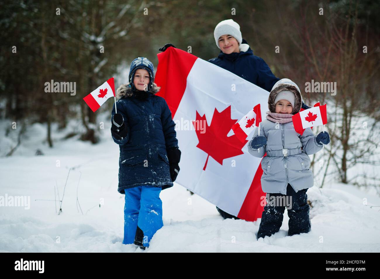 Child holding canadian flag hi-res stock photography and images - Alamy