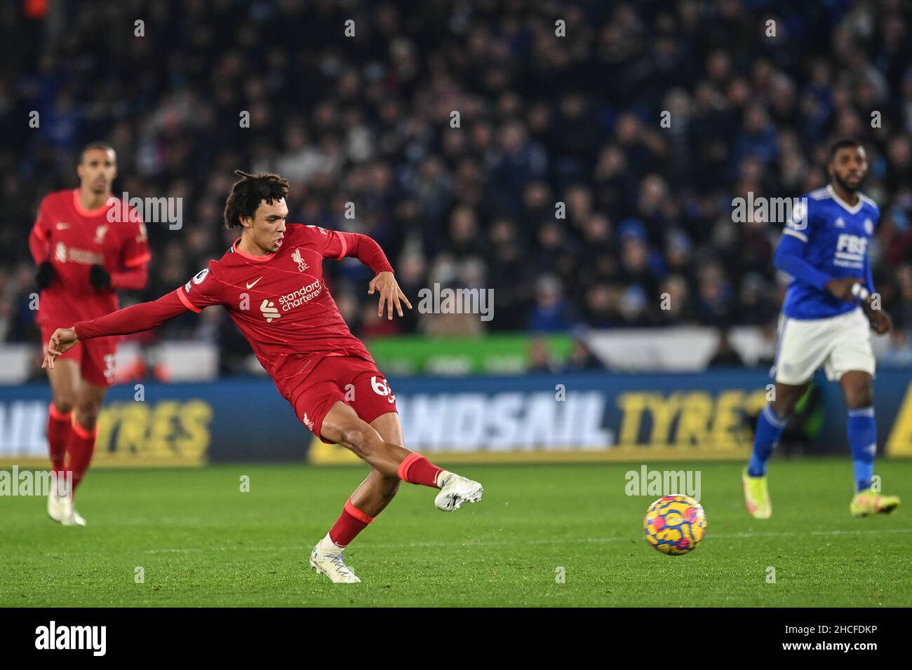 Trent Alexander-Arnold #66 of Liverpool shoots Stock Photo