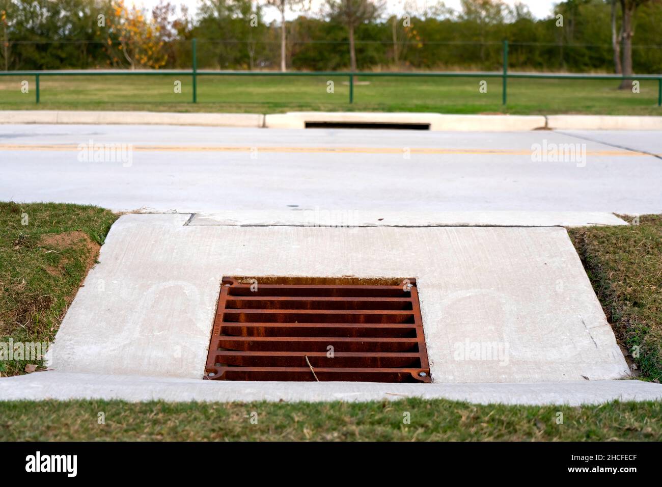 The Steel grate drainage , Frame and cub inlet Stock Photo Alamy