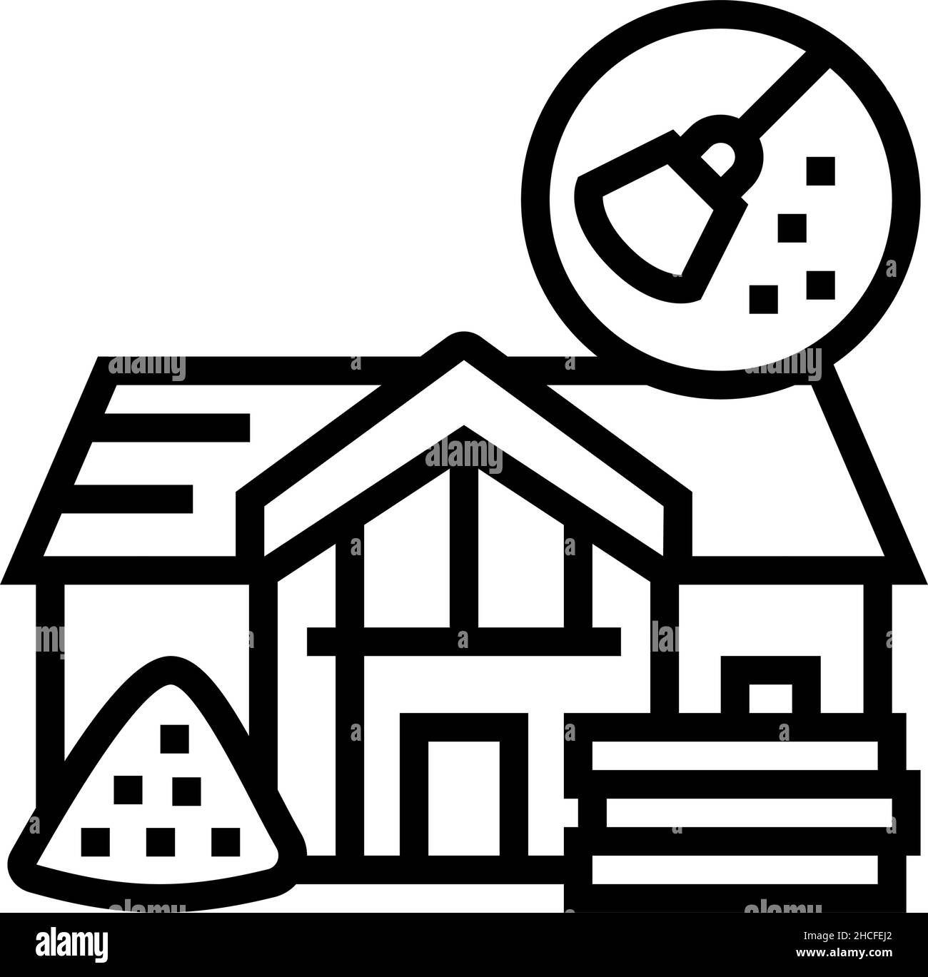 after builders cleaning line icon vector illustration Stock Vector ...