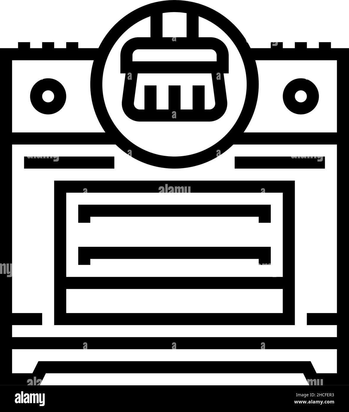 range cooker cleaning line icon vector illustration Stock Vector Image ...