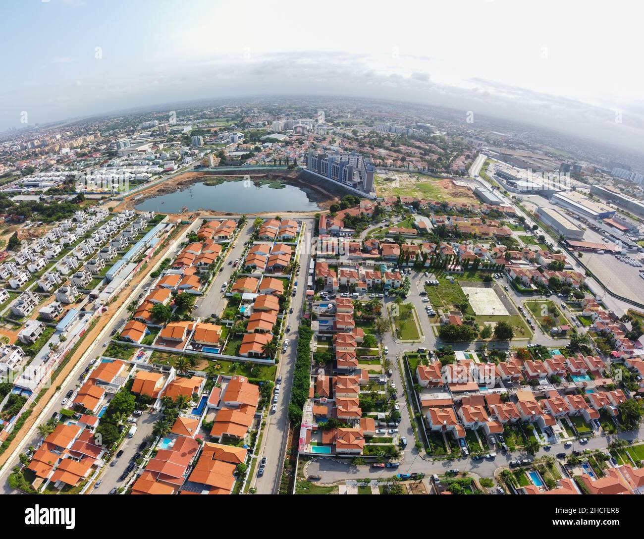 Talatona Angola 12 24 2021 Aerial drone photography of Talatona city