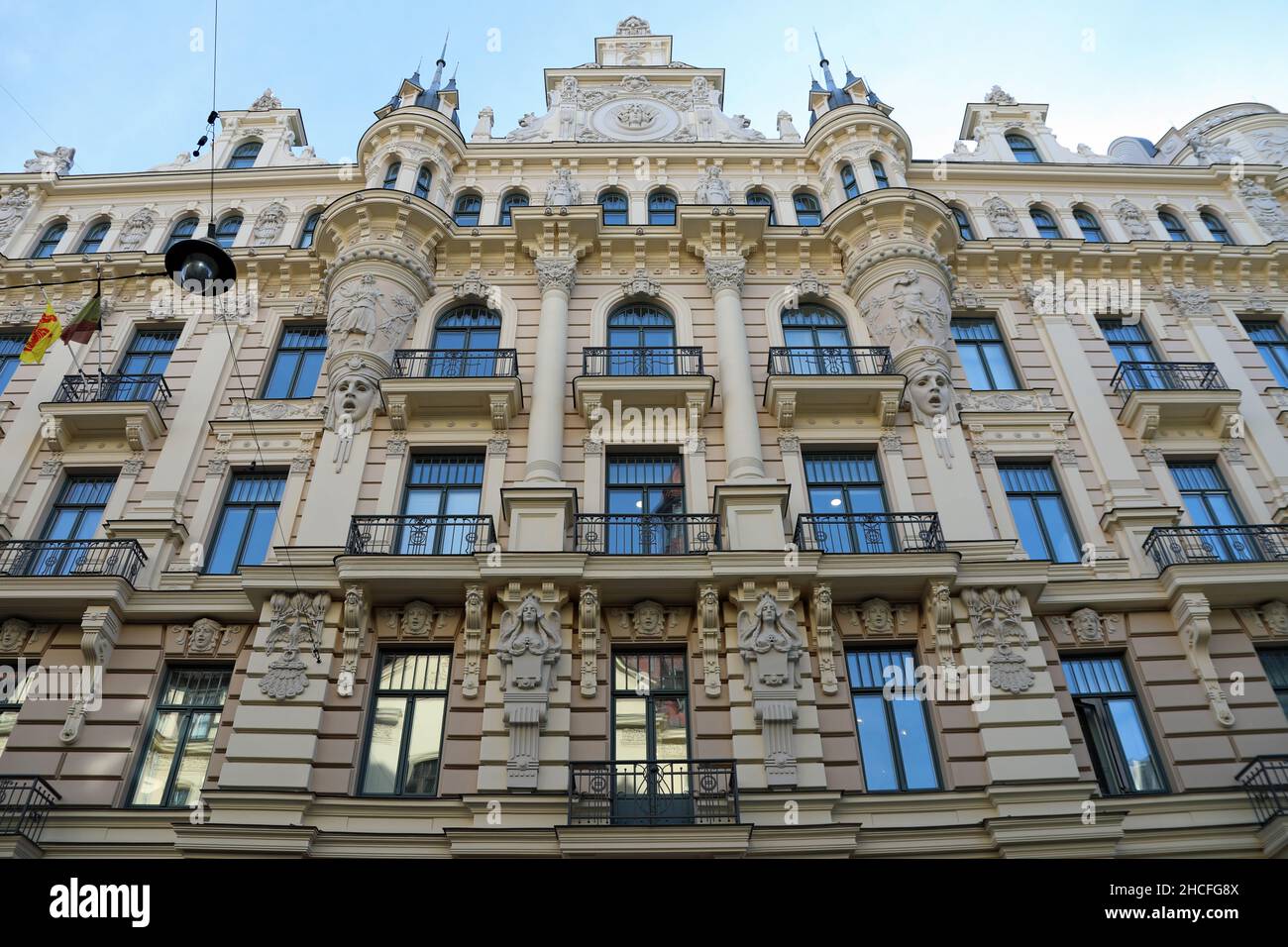 Famous art nouveau building by Mikhail Eisenstein at 13 Alberta iela in