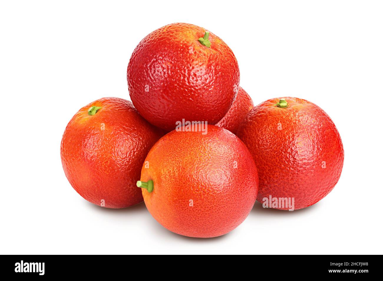 Blood red oranges isolated on white background with clipping path and