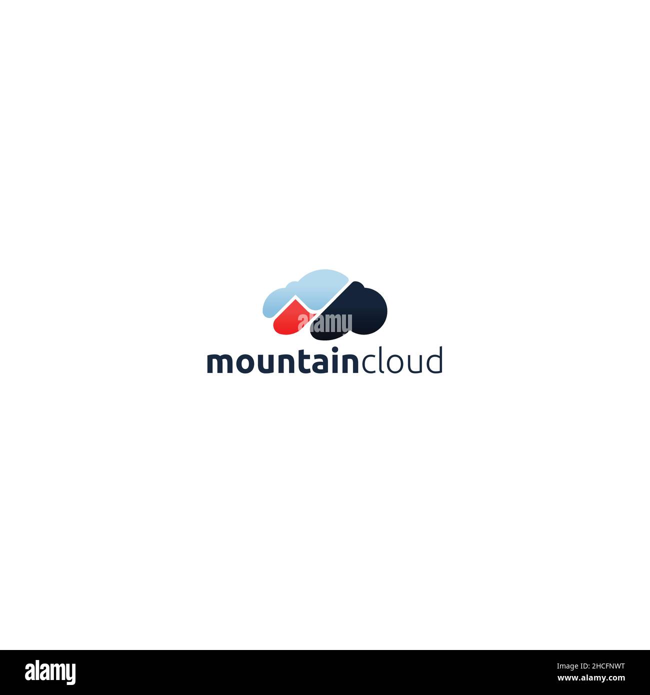Modern design Mountain Cloud high logo design Stock Vector