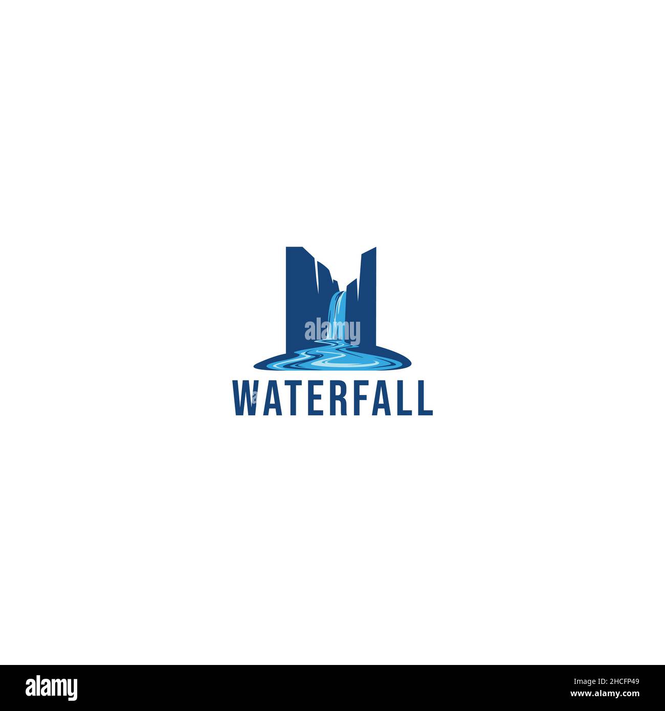 Modern design flat colorful Waterfall logo design Stock Vector